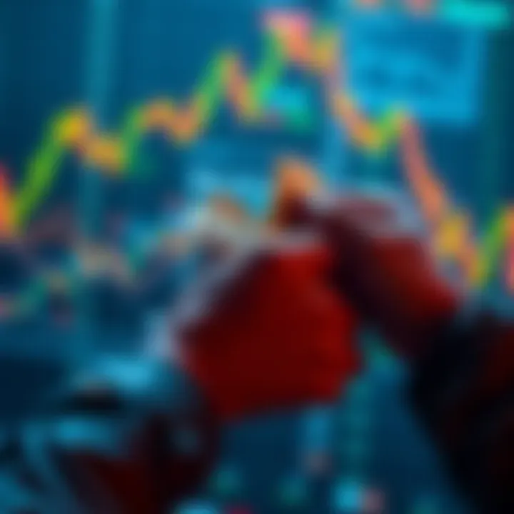 Strategic Withdrawal of Cryptocurrency Assets A visual representation of a person withdrawing funds from a digital wallet with a backdrop of fluctuating cryptocurrency charts.