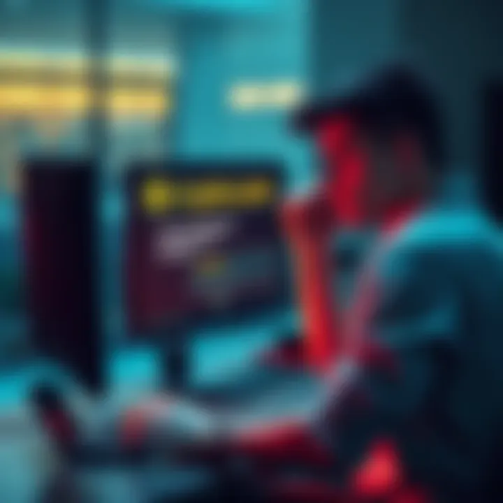 A frustrated person sitting at a computer with Crypto.com on the screen, showing an error message for withdrawal