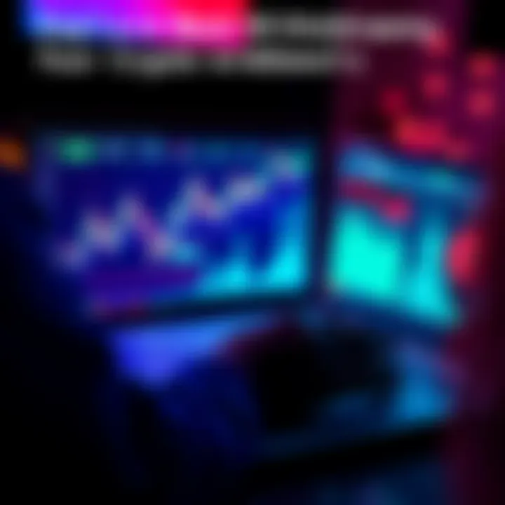 A person using a laptop to withdraw cryptocurrency to a wallet, with graphs and crypto icons on the screen