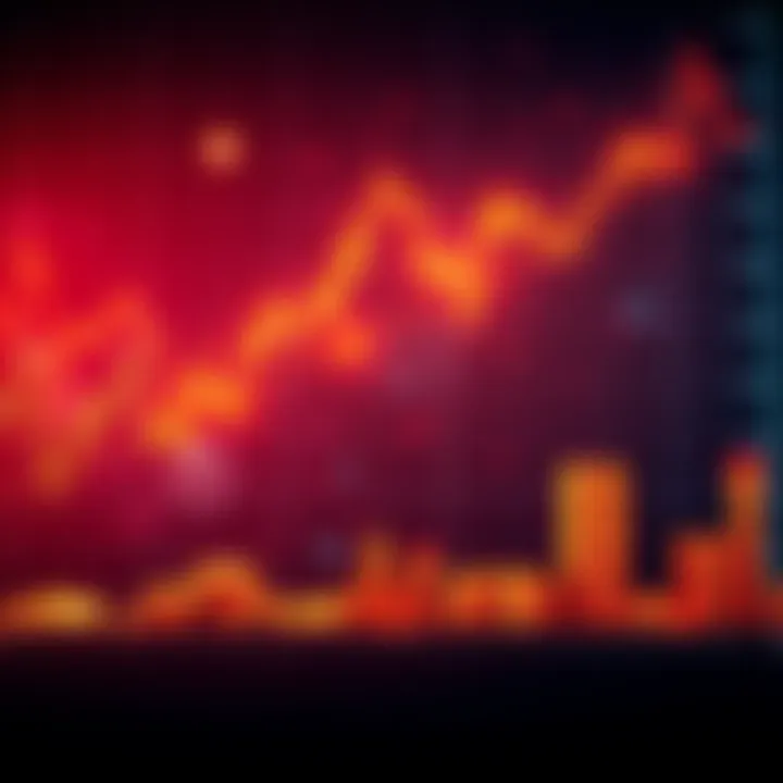 A graph showing a decline in cryptocurrency values compared to rising gold and stock prices, symbolizing market concerns.