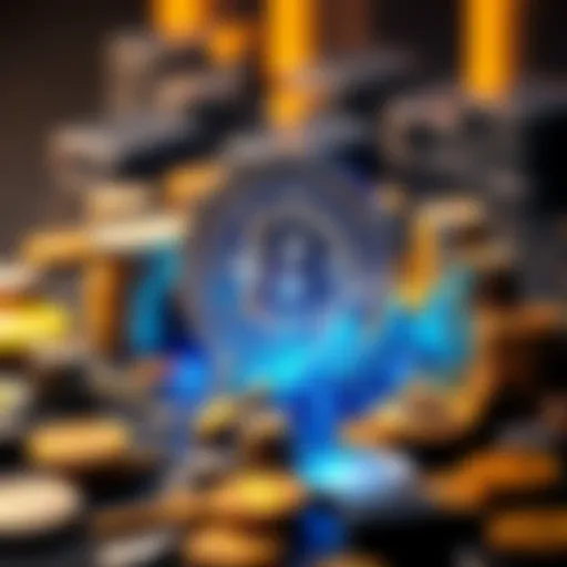 Cryptocurrency Change A digital representation of a cryptocurrency symbol transforming into various coins, symbolizing the shift in the industry.