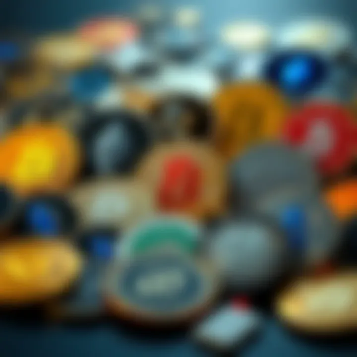 Various Cryptocurrencies A collection of different cryptocurrency logos including Bitcoin and Ethereum alongside Kaspa.