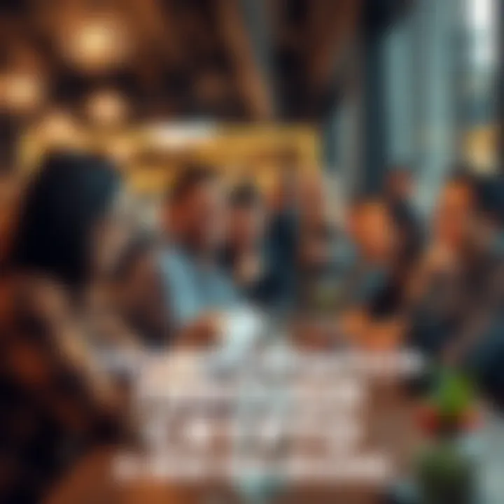 People engaging with cryptocurrency A group of diverse people discussing cryptocurrency at a modern cafe, showing excitement and curiosity