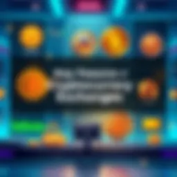 Illustration showing essential features like security, user interface, and trading options for cryptocurrency exchanges