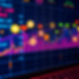 A colorful graph displaying multiple cryptocurrencies with their values and trends, illustrating the rising interest among people in crypto data visualizations.