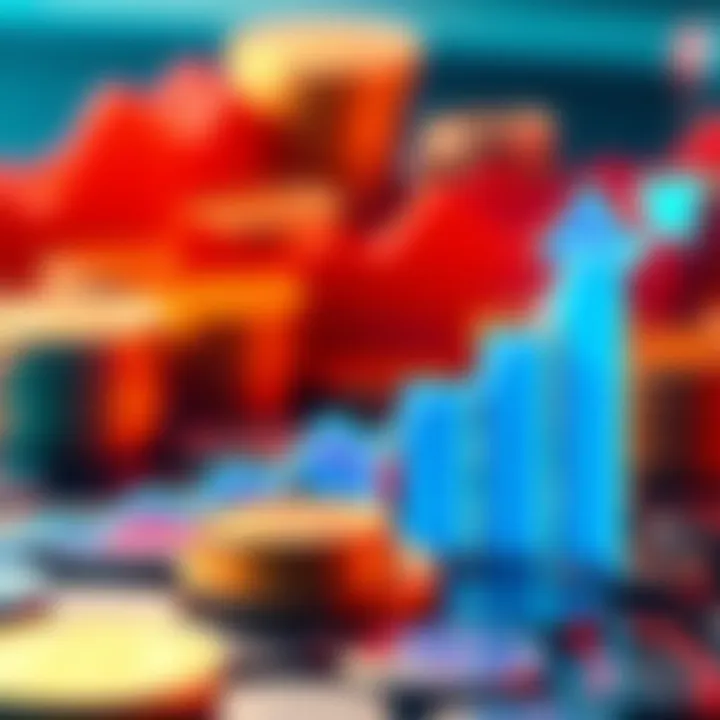 A digital graphic showing an upward trend line representing the growth of cryptocurrency $CRO, with coins in the background symbolizing investment.