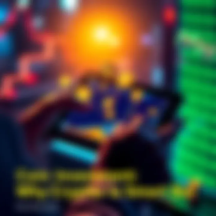 A person examining cryptocurrency charts and coins on a digital tablet, indicating smart investment choices.