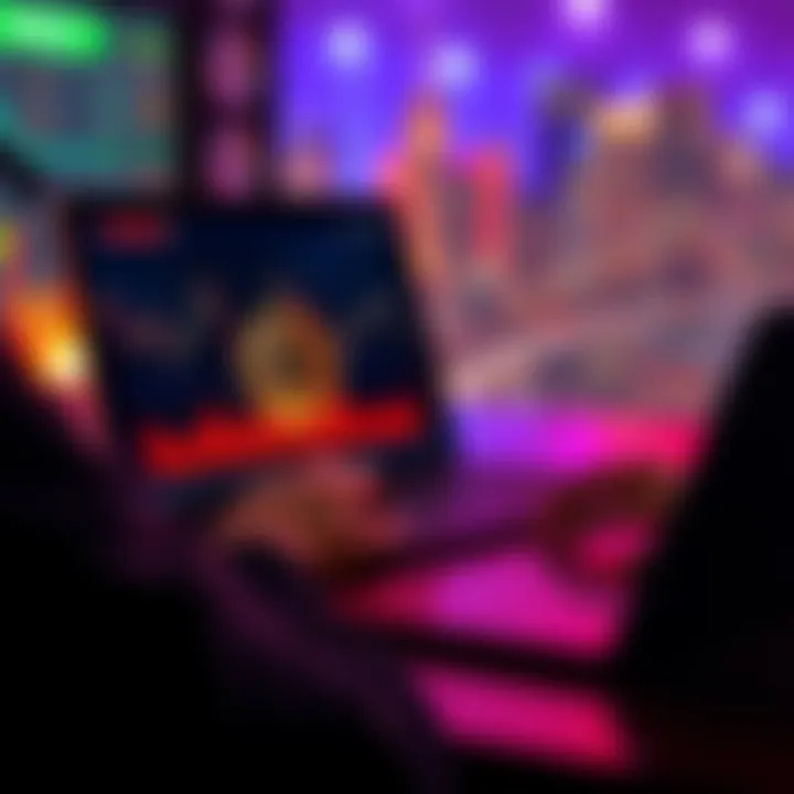 A person analyzing cryptocurrency trends on a laptop, with charts of Bitcoin and Ethereum on the screen