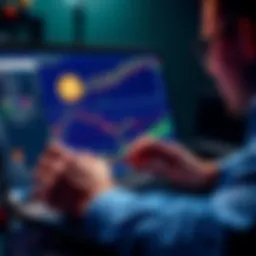 A person analyzing cryptocurrency charts on a laptop, focusing on Bitcoin and Ethereum trends.