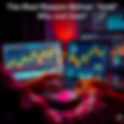 A person analyzing cryptocurrency trends on a laptop with graphs and charts displayed.