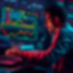 A person looking at cryptocurrency charts on a laptop, contemplating investment decisions in the crypto market.