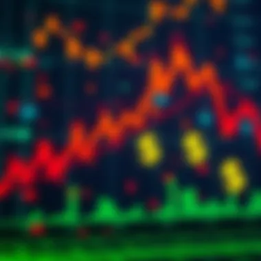A stock market chart showing a downward trend with cryptocurrency symbols and dollar signs in the background, representing market skepticism.