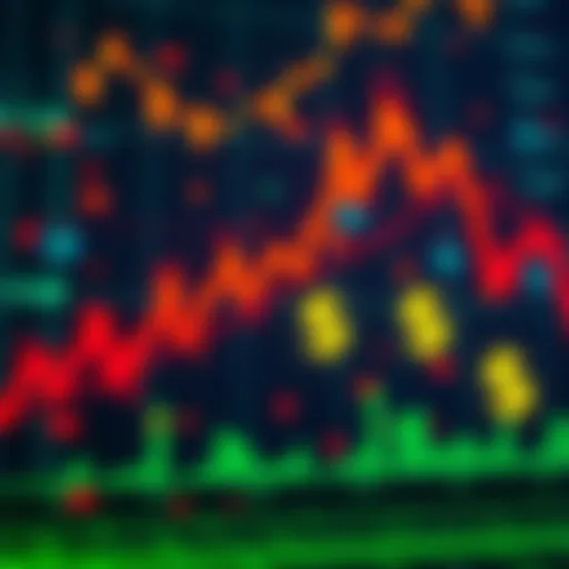 A stock market chart showing a downward trend with cryptocurrency symbols and dollar signs in the background, representing market skepticism.