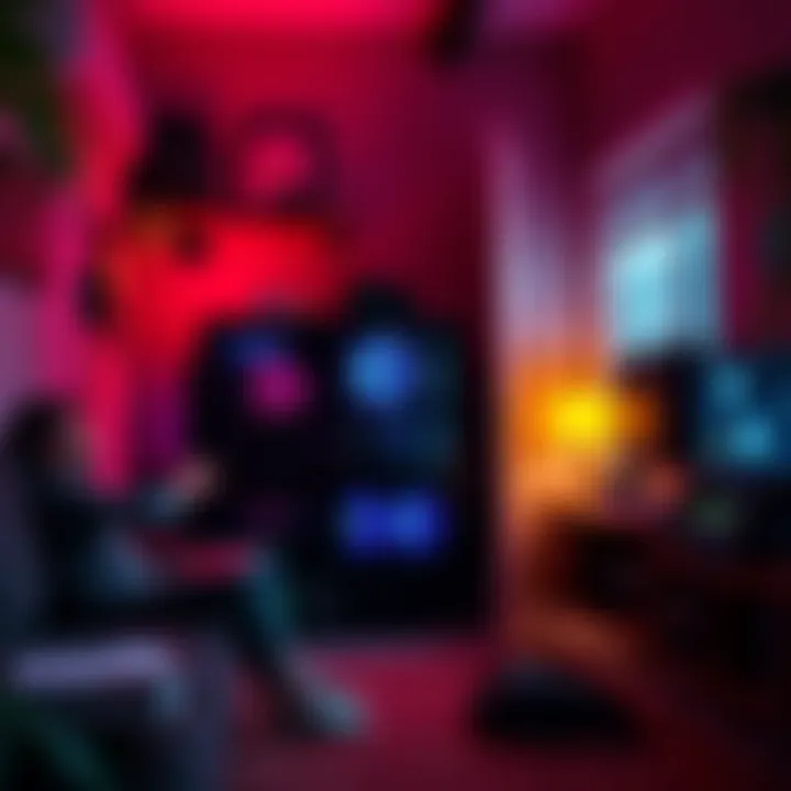 A person setting up a cryptocurrency mining rig in a small apartment, with visible computer hardware and fan noise equipment.