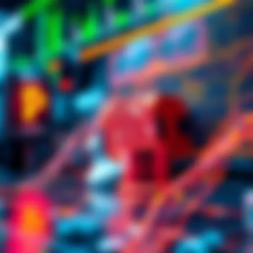 A visual representation of cryptocurrency mining, showing low hashrate blocks on a digital display, symbolizing network challenges.