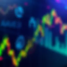 A graph showing a decline in cryptocurrency prices with logos of LINK and AAVE visible during a market crash.