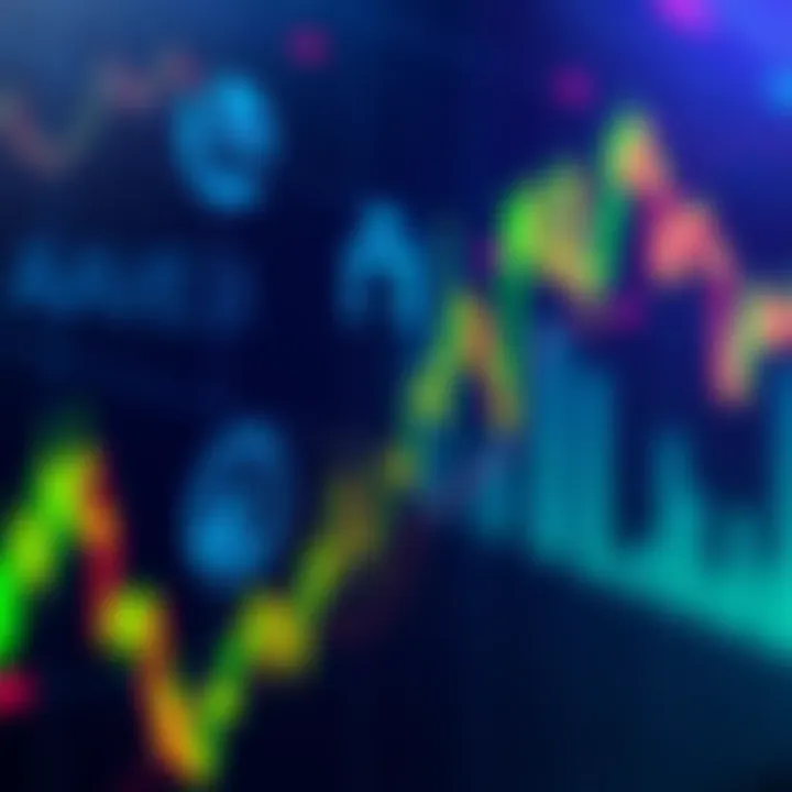 A graph showing a decline in cryptocurrency prices with logos of LINK and AAVE visible during a market crash.