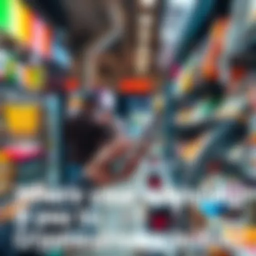 A person paying at a store using a smartphone app for cryptocurrency transactions