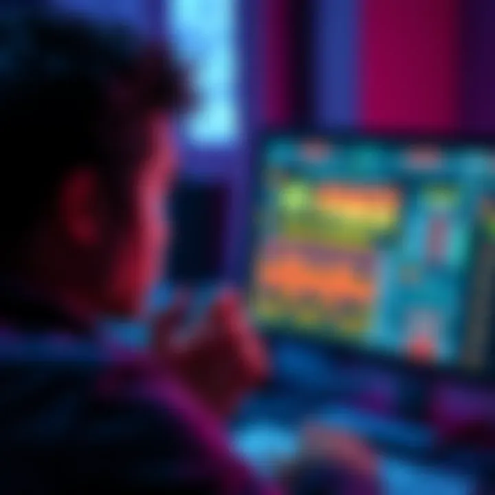 Cryptocurrency Scams A person looking worried while viewing a computer screen showing fake investment offers related to cryptocurrency