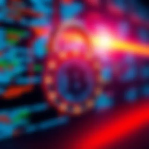 A digital lock symbolizing cryptocurrency security with a blurred background of code and technology.