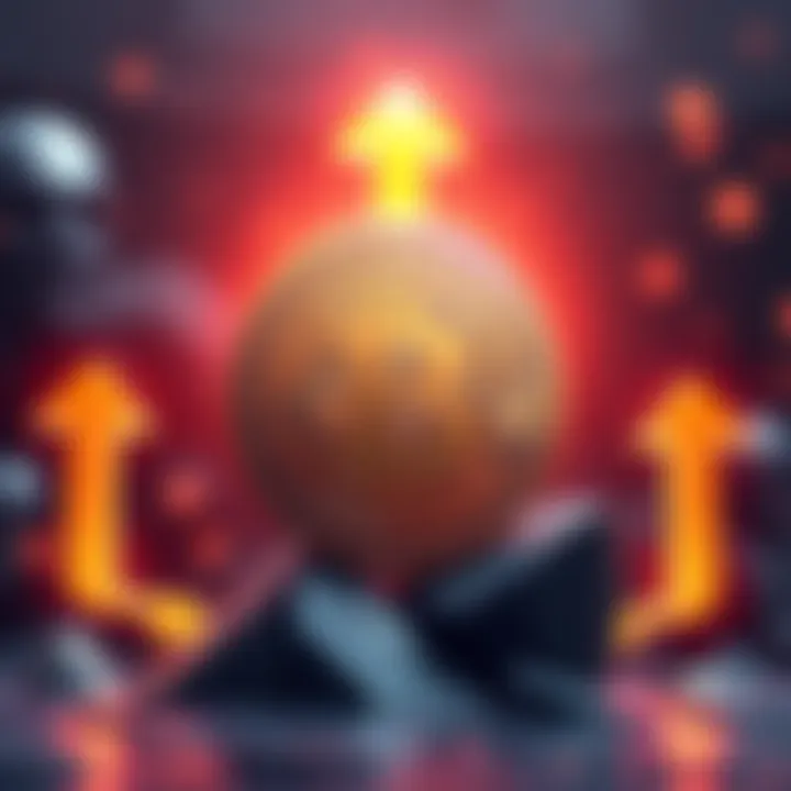 Cryptocurrency Stability Illustration Visual representation of cryptocurrency price steady at one dollar with upward and downward arrows