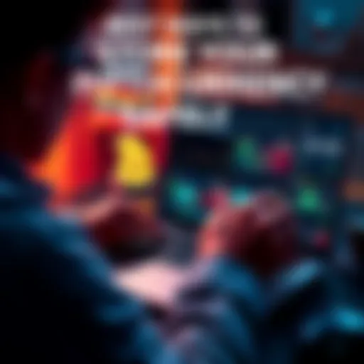 A person checking cryptocurrency storage methods on a laptop, with images of exchanges and personal wallets displayed on the screen.