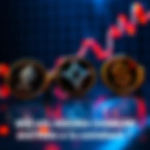 Logos of ETH, HEDERA, CHAINLINK, and SOL with a rising graph background