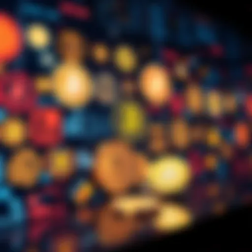 Various cryptocurrency symbols displayed on a digital screen, representing future coins that may last 20 years.