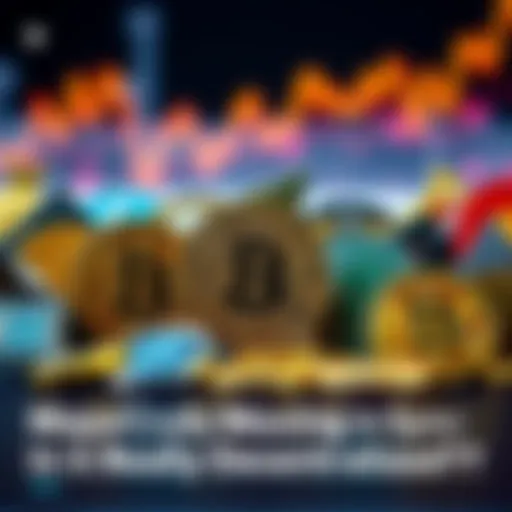 Various cryptocurrency symbols displayed together emphasizing their synchronized movement in the market