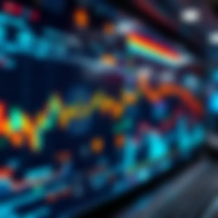 A visual representation of cryptocurrency transactions being traced on a digital screen, with graphs and charts showing data flow.