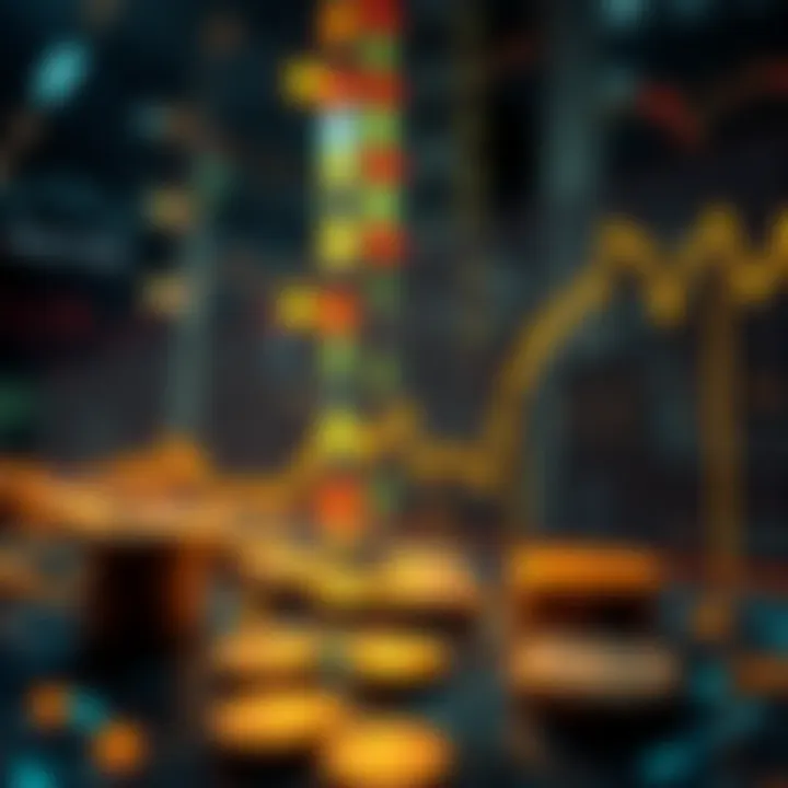 Market Trends and Cryptocurrency Dynamics A graphical representation of cryptocurrency values fluctuating over time, with a focus on the impact of the Pi Core Team's strategies.