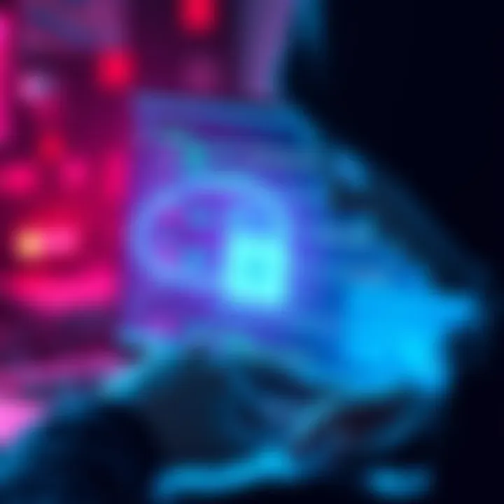 A graphic depicting a hacker stealing cryptocurrency from a digital wallet, showcasing a computer screen with code and a wallet icon
