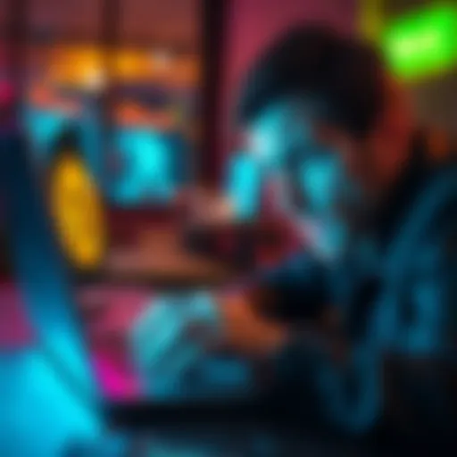 A person looking frustrated while trying to find a lost seed phrase for CryptoPenix on a laptop
