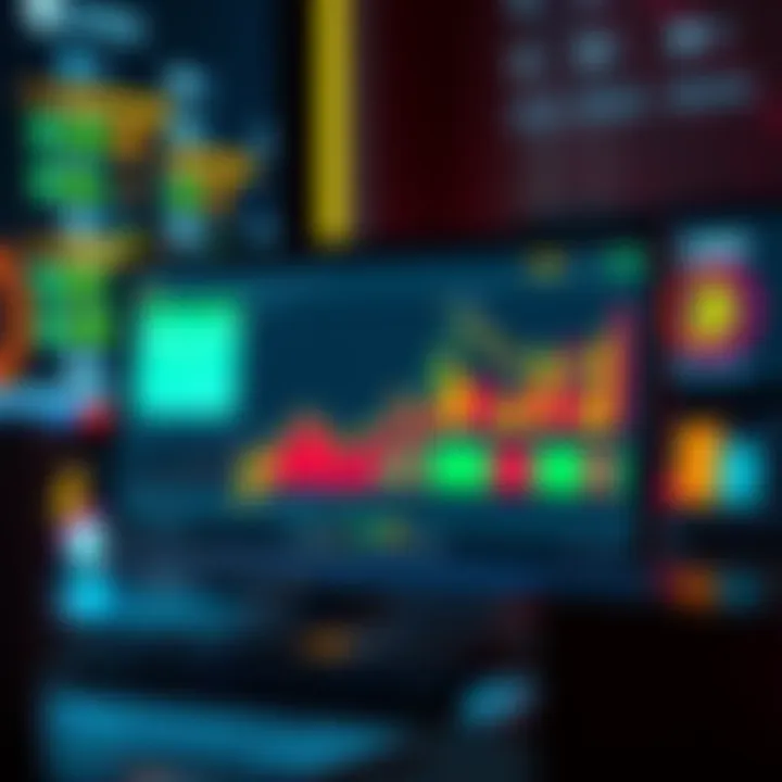 A computer screen displaying a tax software interface with charts and crypto symbols, illustrating tax preparation for cryptocurrency in 2024.