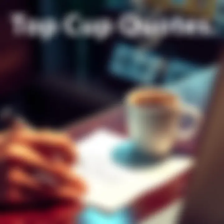 Cup Quotes Submission A person writing their favorite cup quotes on a piece of paper beside a steaming cup of coffee.
