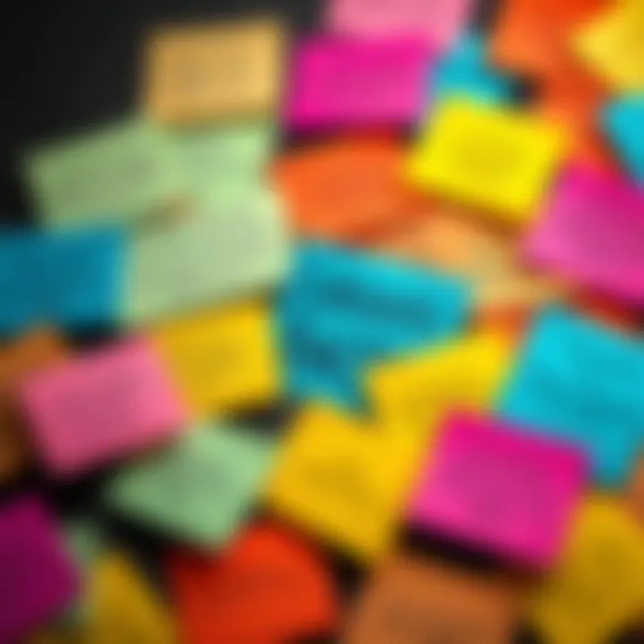 A collection of various intriguing facts displayed on colorful notecards.