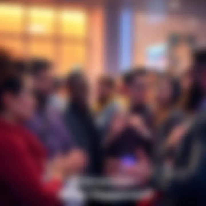 A group of diverse people sharing their thoughts in a lively discussion about a trending topic in a forum setting.