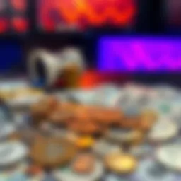 A variety of currencies including coins and banknotes spread out on a table showing the concept of money's value.