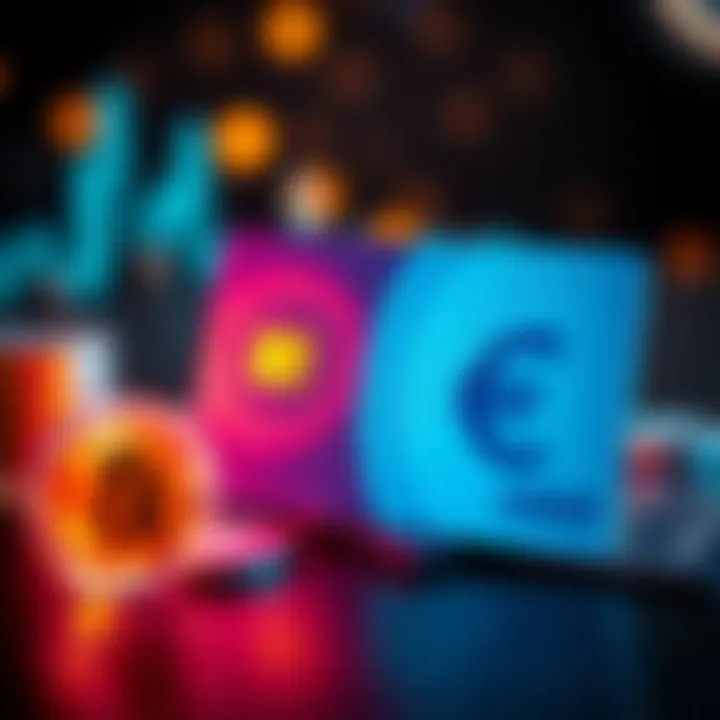 Currency Conversion Insights A graphical representation of USDC to Euro conversion with digital currency symbols and a card for accessing cash