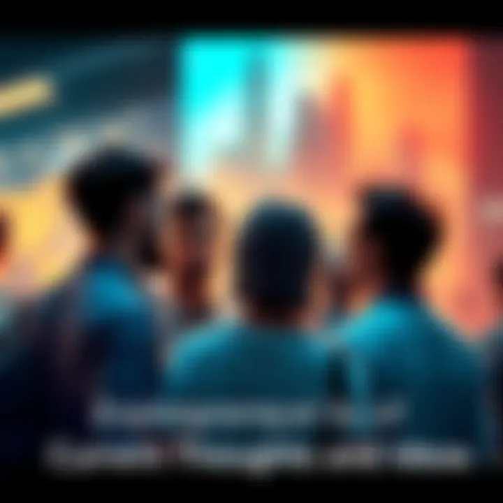 Group of people discussing current ideas and reflections