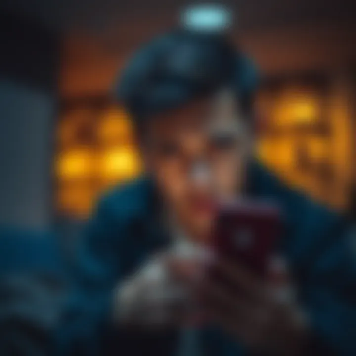 A frustrated person looking at their phone with a worried expression, symbolizing account closure and lack of support from Curve customer service.