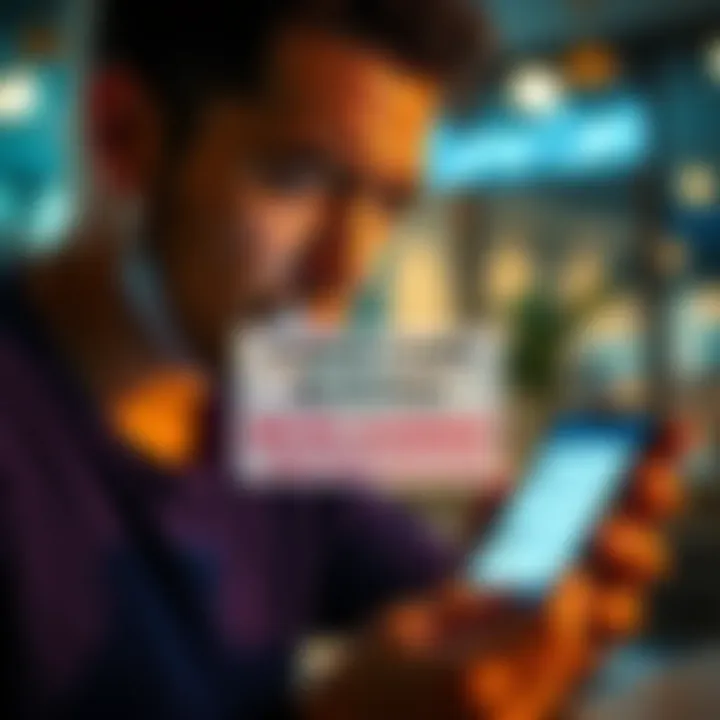 Curve card blocked notification A frustrated person looking at their blocked Curve card and a smartphone with a support chat open