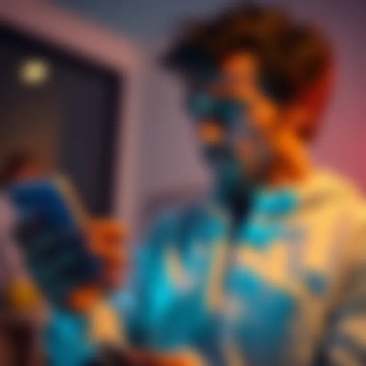 A person looking worried while checking their bank transactions on a smartphone with a Curve card in hand.