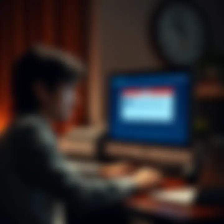 A frustrated customer sits at a desk, looking at a computer screen showing a terminated account message from Gemini, conveying disappointment and confusion.