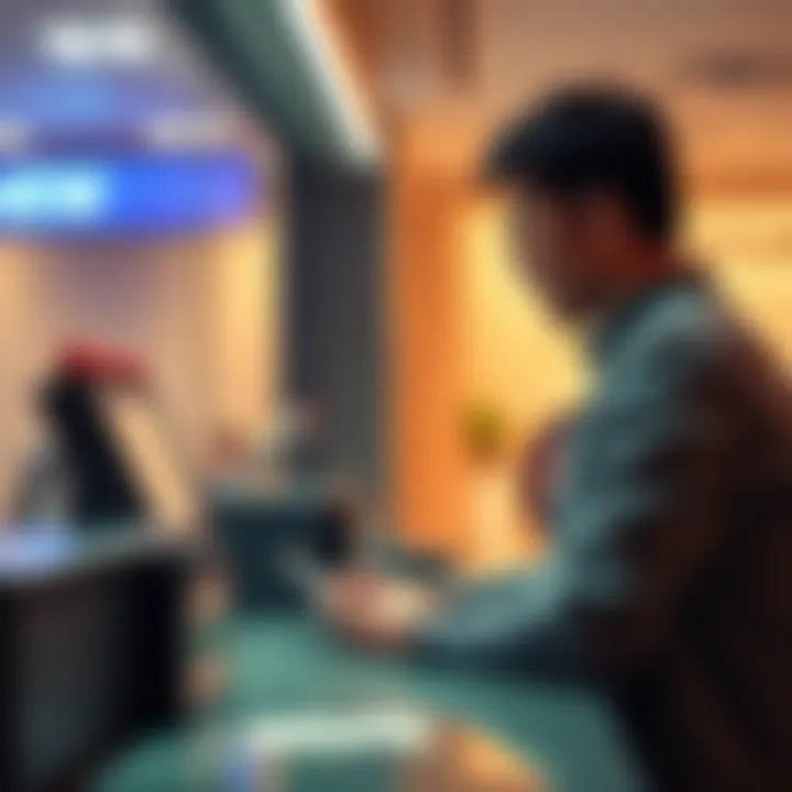 A person talking to a bank teller while attempting to withdraw a large sum of money