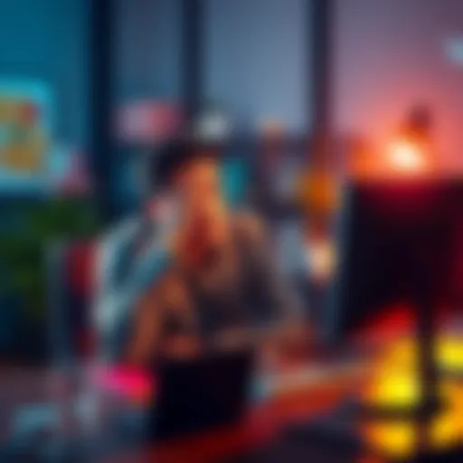 A frustrated customer sitting at a desk looking at their computer, showing disappointment after being scammed online.