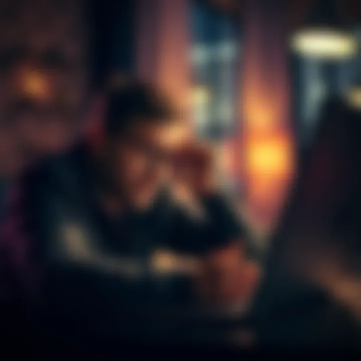 A stressed customer on a laptop looking frustrated over refund issues