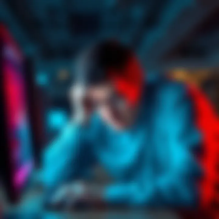 A frustrated customer looking at a computer screen showing a delayed message for 1099 forms