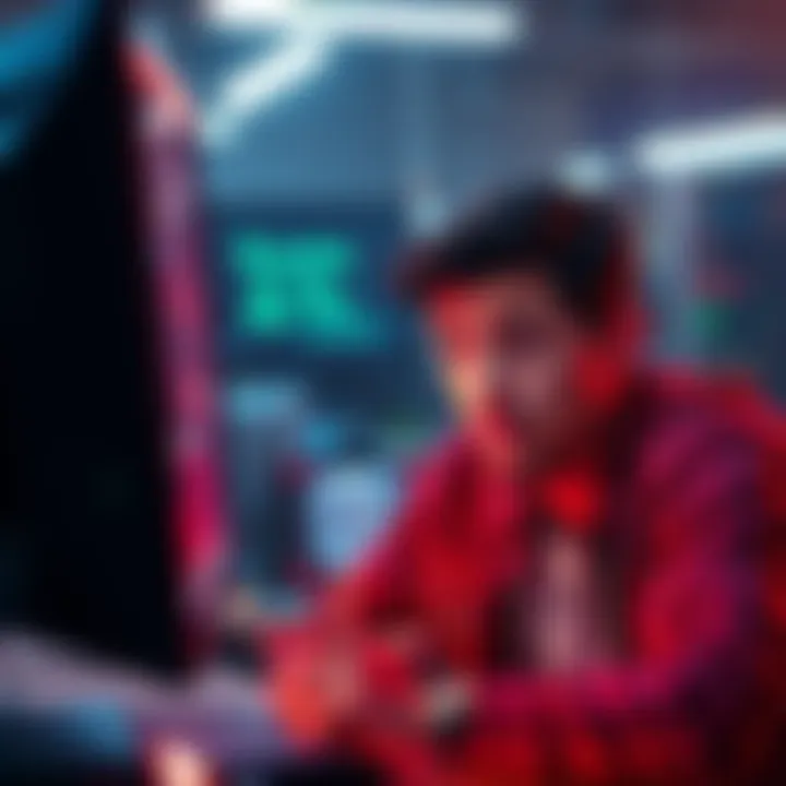 A frustrated customer looking at a computer screen showing a 'pending' order status for recovery keys.