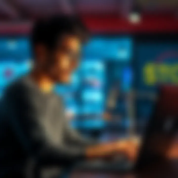 Customer frustrated with withdrawal process A person looking stressed while using a laptop, showing frustration over not being able to withdraw funds from a platform.